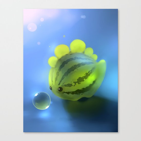 Watermelon Dino Canvas Print