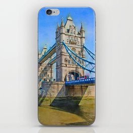 Tower Bridge in London with Double Decker Bus iPhone Skin