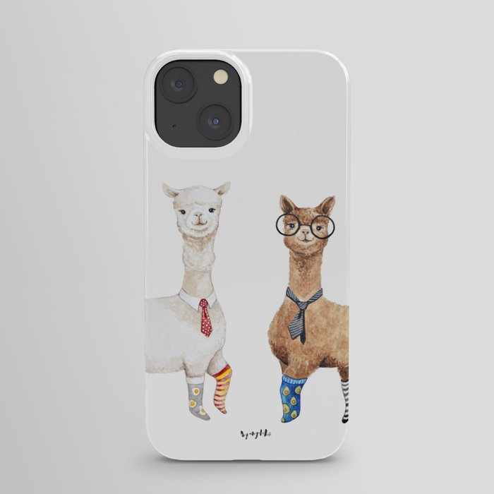 Alpaca with awesome socks iPhone Case