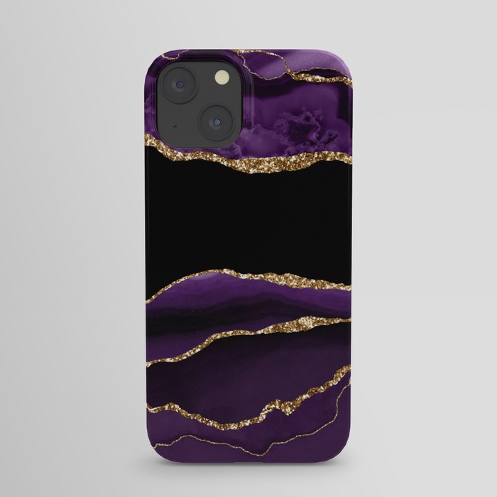 Purple & Gold Agate Texture 11 iPhone Case