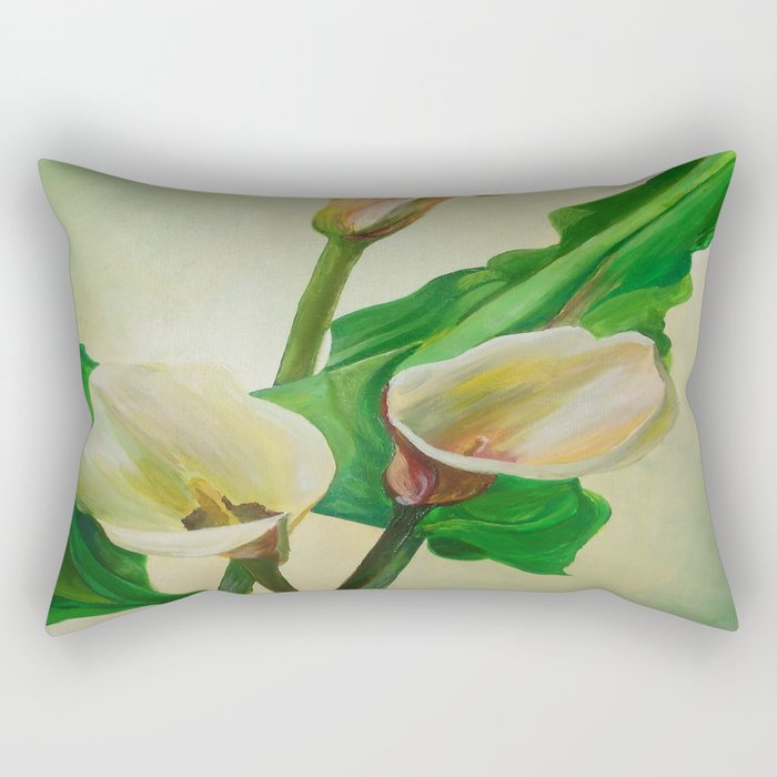 Three Calla Lilies Rectangular Pillow