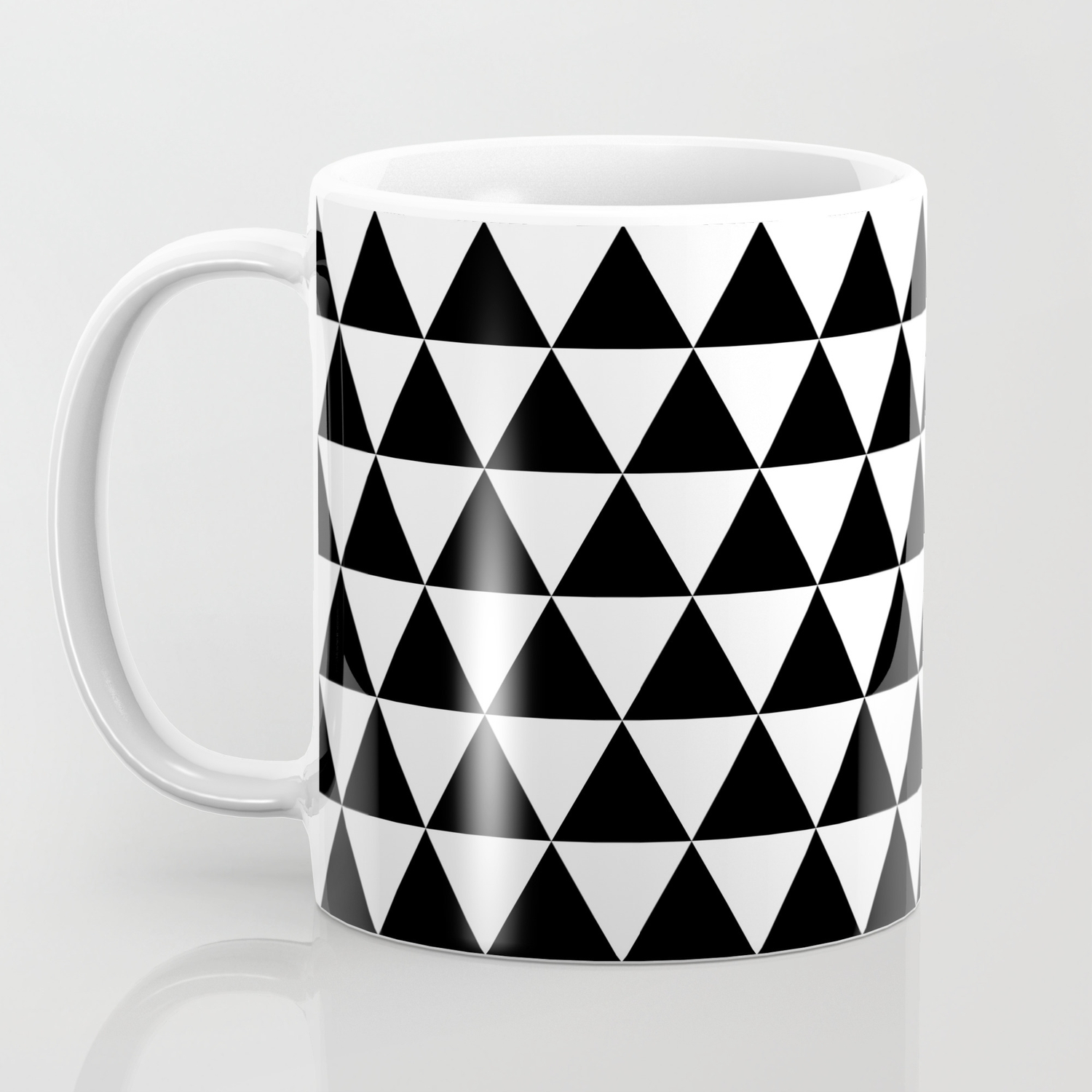 Black Triangle Pattern Coffee Mug By Coolfunawesometime Society6