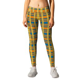 Yellow And Blue Plaid  Leggings