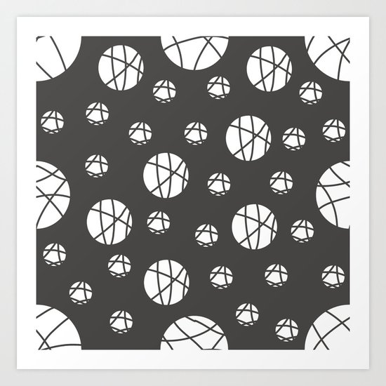 Broken Orbs (WhiteOnGray) Art Print