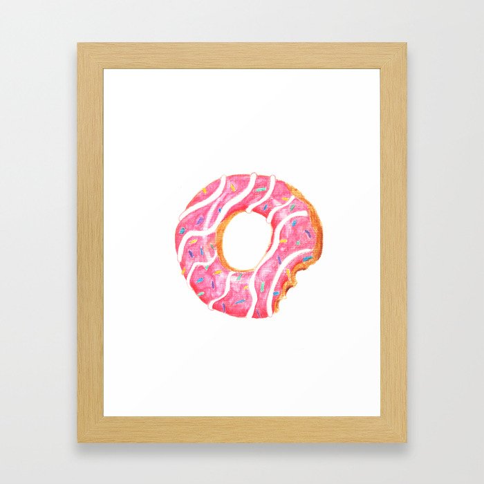 Pink Donut Framed Art Print