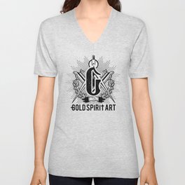 Gold Spirit Art V Neck T Shirt