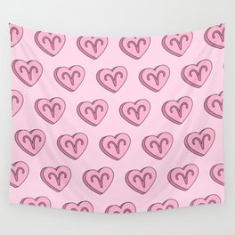 Aries Candy Hearts Wall Tapestry