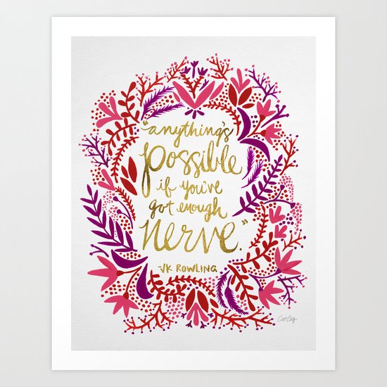 Anything's Possible – Gold & Red Art Print