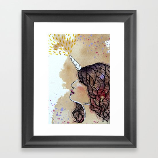 unicorn girl Framed Art Print