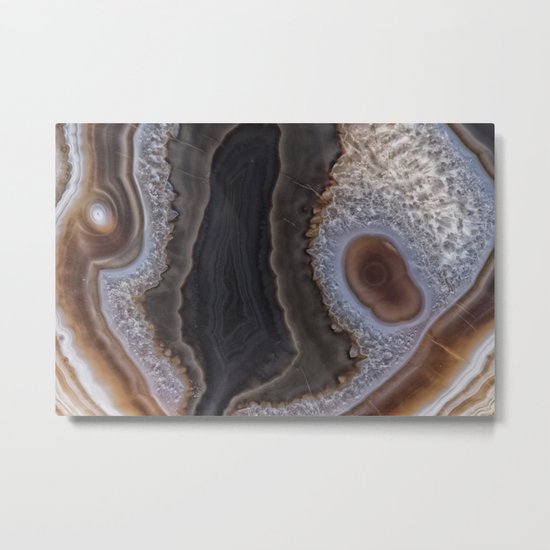 Chocolate colored Agate Crystals Metal Print
