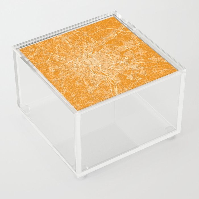 France, Lyon - Sunny City Map Acrylic Box