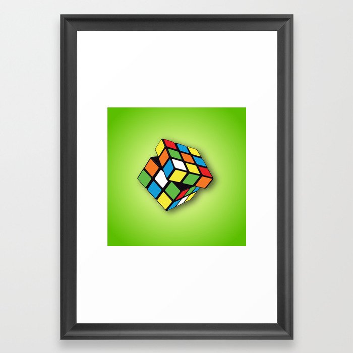 Rubik S Cube 3d Framed Art Print By Maniacreations Society6