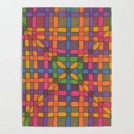 Color Grid Pattern Poster