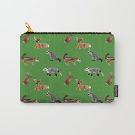 Backyard Critters in Green Carry-All Pouch