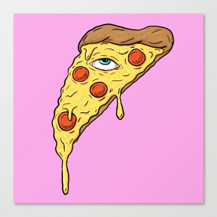 All Seeing Pizza Canvas Print