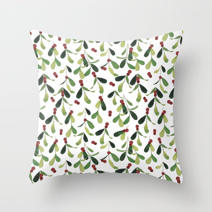 Merry Mistletoe Magic Throw Pillow