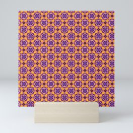 Red and violet tiled hypnotizing pattern Mini Art Print