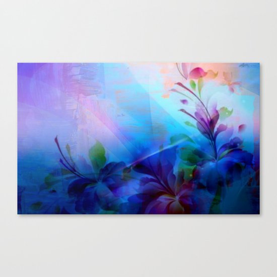 Sunset Painterly Floral Canvas Print