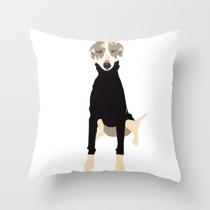 Greyhound in a Sweater Throw Pillow