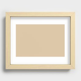 Creamy Light Tan Brown Solid Color Pairs PPG Birch Beige PPG1094-3 - All One Single Shade Hue Colour Recessed Framed Print