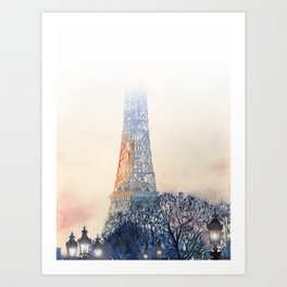 Fog in Paris Art Print