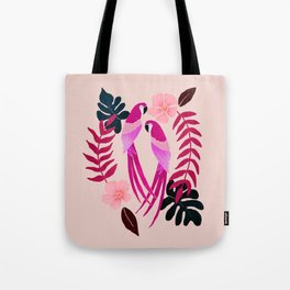Tropical parrots - magenta  Tote Bag