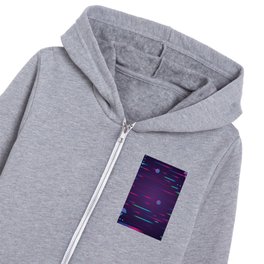 Outrun Glitch Synthwave Kids Zip Hoodie