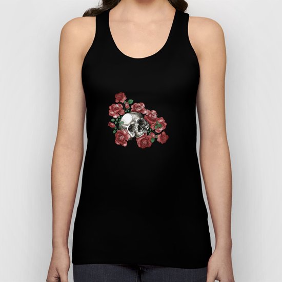 Skulls and Roses or Les Fleurs du Mal Unisex Tank Top