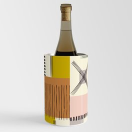 Abstract Collage Art Stripes Pastel Colors Wine Chiller