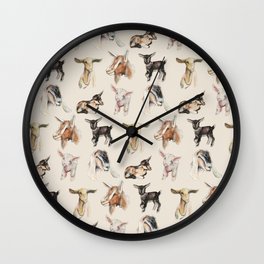Vintage Goat All-Over Fabric Print Wall Clock