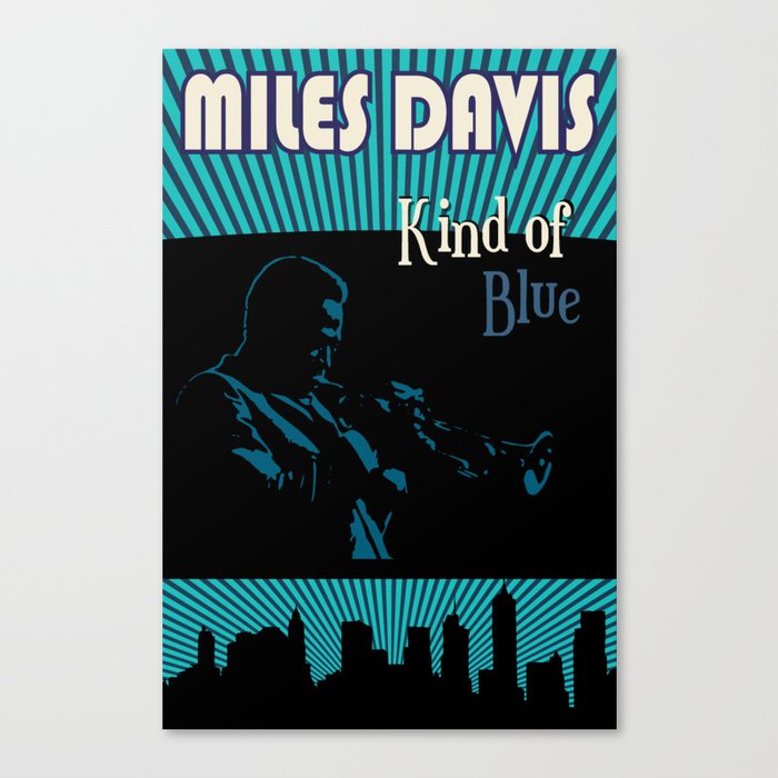 Jazz Poster - Davis Kind of Blue Canvas Print