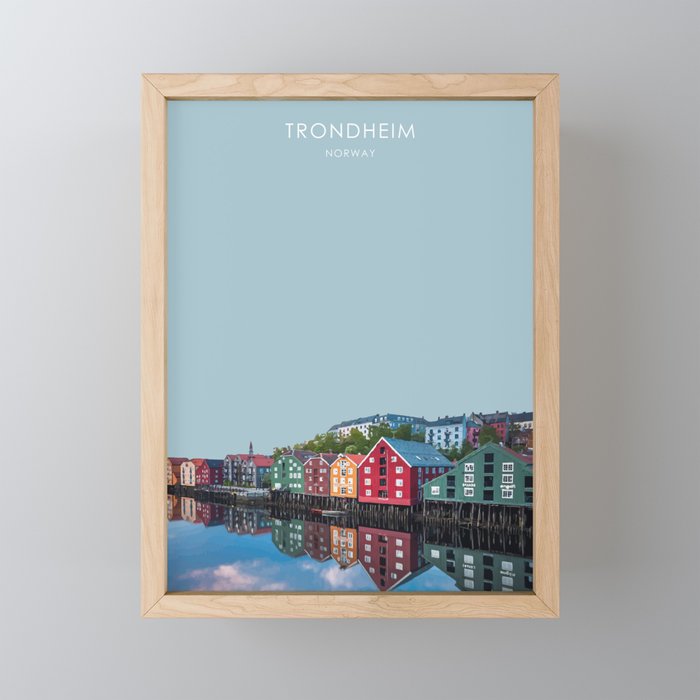 Trondheim, Norway Travel Artwork Framed Mini Art Print