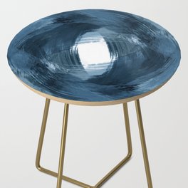 Blue Modern Abstract Brushstroke Painting Vortex Side Table