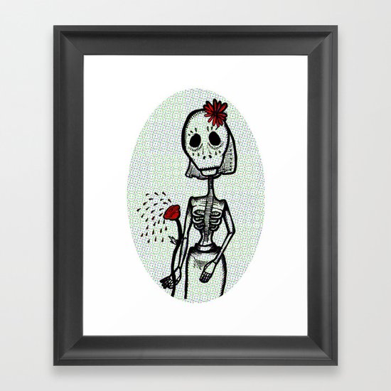 Love and bones Framed Art Print