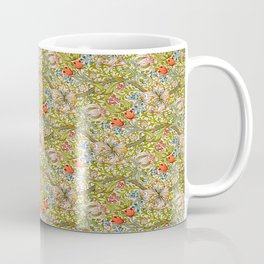 William Morris (British,1834-1896) & John Henry Dearle (British,1859-1932) - Title: Golden Lily (Wasabi/Almond variant) - Date: 1899 - Style: Arts and Crafts - Genre: Floral, Scrolling Foliage - Digitally Enhanced Version (2000dpi) - Coffee Mug