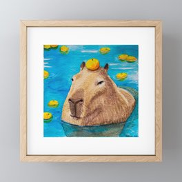 Orange you glad I made another Capybara Framed Mini Art Print
