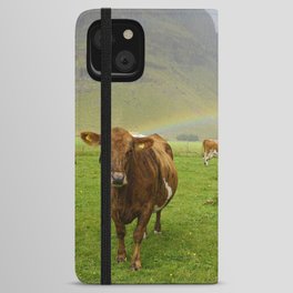 Cow at the end of the rainbow iPhone Wallet Case