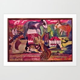 Kuerner Farm estilo Chagall Art Print