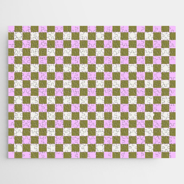 Geometric 47 | Olive and Lavender Jigsaw Puzzle