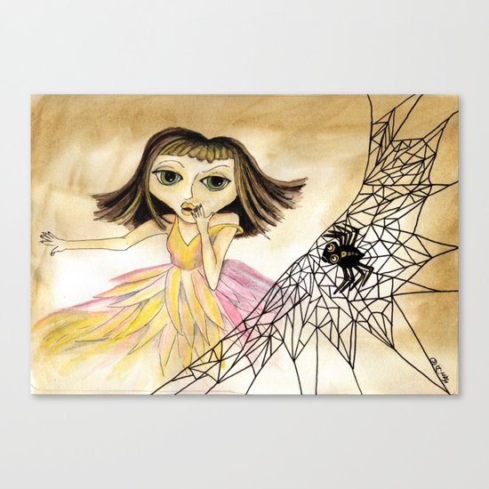 Sat down beside her Canvas Print