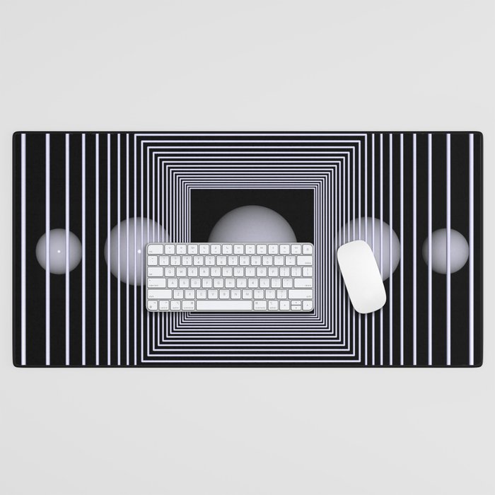 white on black -101- Desk Mat