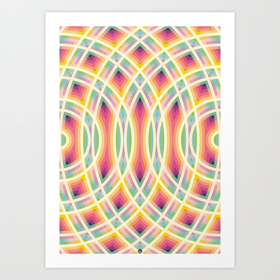 Retro Circles Art Print