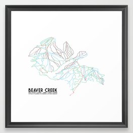 Beaver Creek, CO - Minimalist Trail Map Framed Art Print
