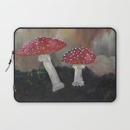 Magical Toadstools, mushrooms, oil painting by Luna Smith, LuArt Gallery Laptop Sleeve