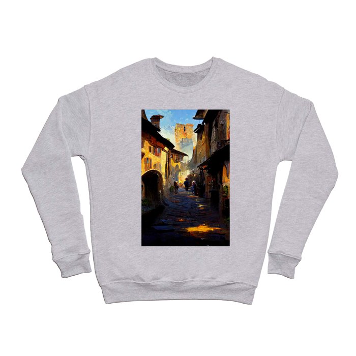 Walking through a medieval Italian village Crewneck Sweatshirt