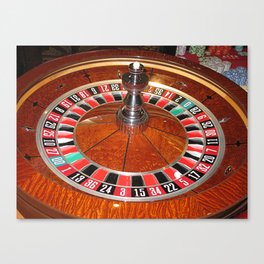 Roulette wheel casino gaming design Canvas Print