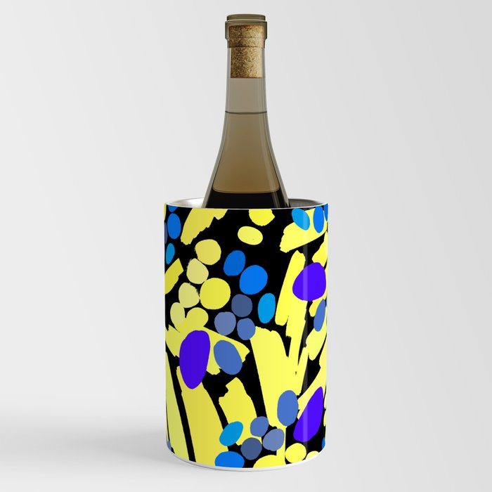 Slashes and Shapes Abstract Black Wine Chiller