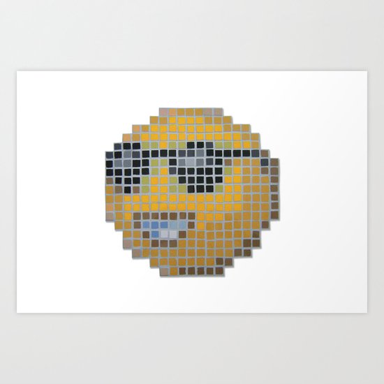 Emoticon Cool Art Print