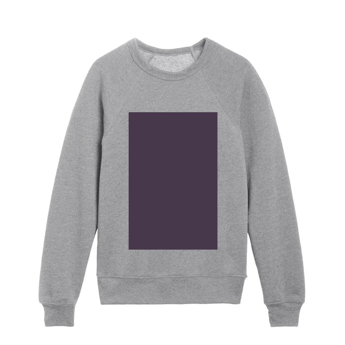 Dark Gray Purple Solid Color Pantone Sweet Grape 19-3619 TCX Shades of Black Hues Kids Crewneck