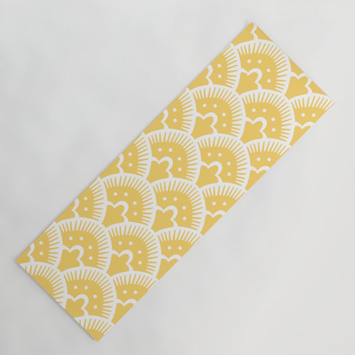 Fan Pattern 332 Yellow Yoga Mat By Tonymagner Society6